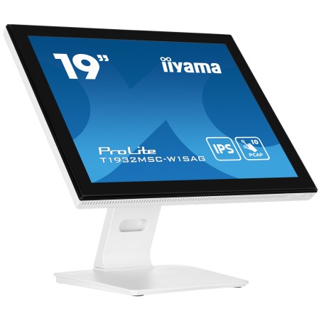 iiyama 19" WHITE PCAP-10P Touchscreen Monitor - Stunning Display, Exceptional Performance - T1932MSC-W1SAG
